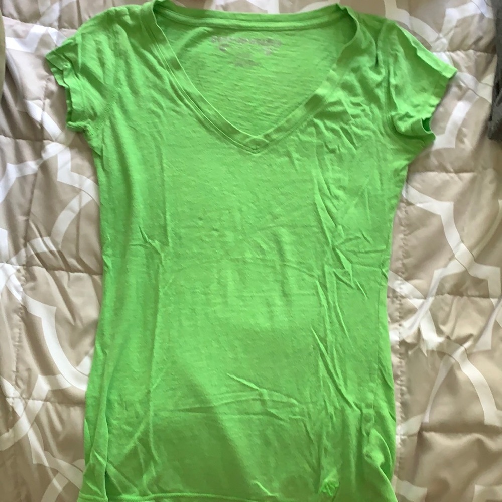 Aeropostale lime green v neck tshirt